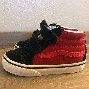 Toddler size 6 red & black high top Vans